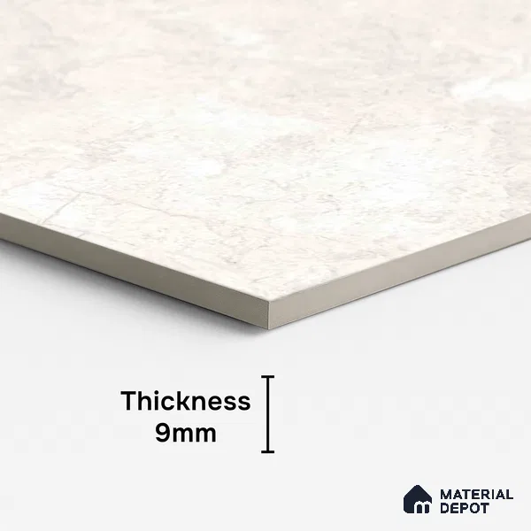 Marble Tundra Grey Wall & Floor Tile TL 00818 Light Grey 4 ft x 2 ft Matte Finish Vitrified Tile - 9 mm | Random Designs | Suitable For Living Room, Bedroom, Kitchen