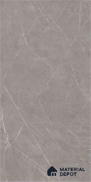 Marble Tundra Grey Wall & Floor Tile TL 00821 Stone Grey 4 ft x 2 ft Glossy Finish Vitrified Tile - 9 mm | Suitable For Living Room, Bedroom, Dining
