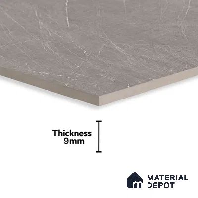 Marble Tundra Grey Wall & Floor Tile TL 00821 Stone Grey 4 ft x 2 ft Glossy Finish Vitrified Tile - 9 mm | Suitable For Living Room, Bedroom, Dining