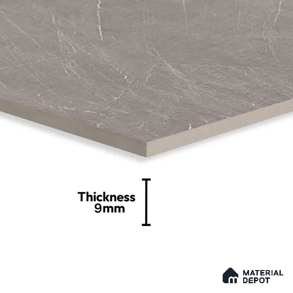Marble Tundra Grey Wall & Floor Tile TL 00821 Stone Grey 4 ft x 2 ft Glossy Finish Vitrified Tile - 9 mm | Suitable For Living Room, Bedroom, Dining