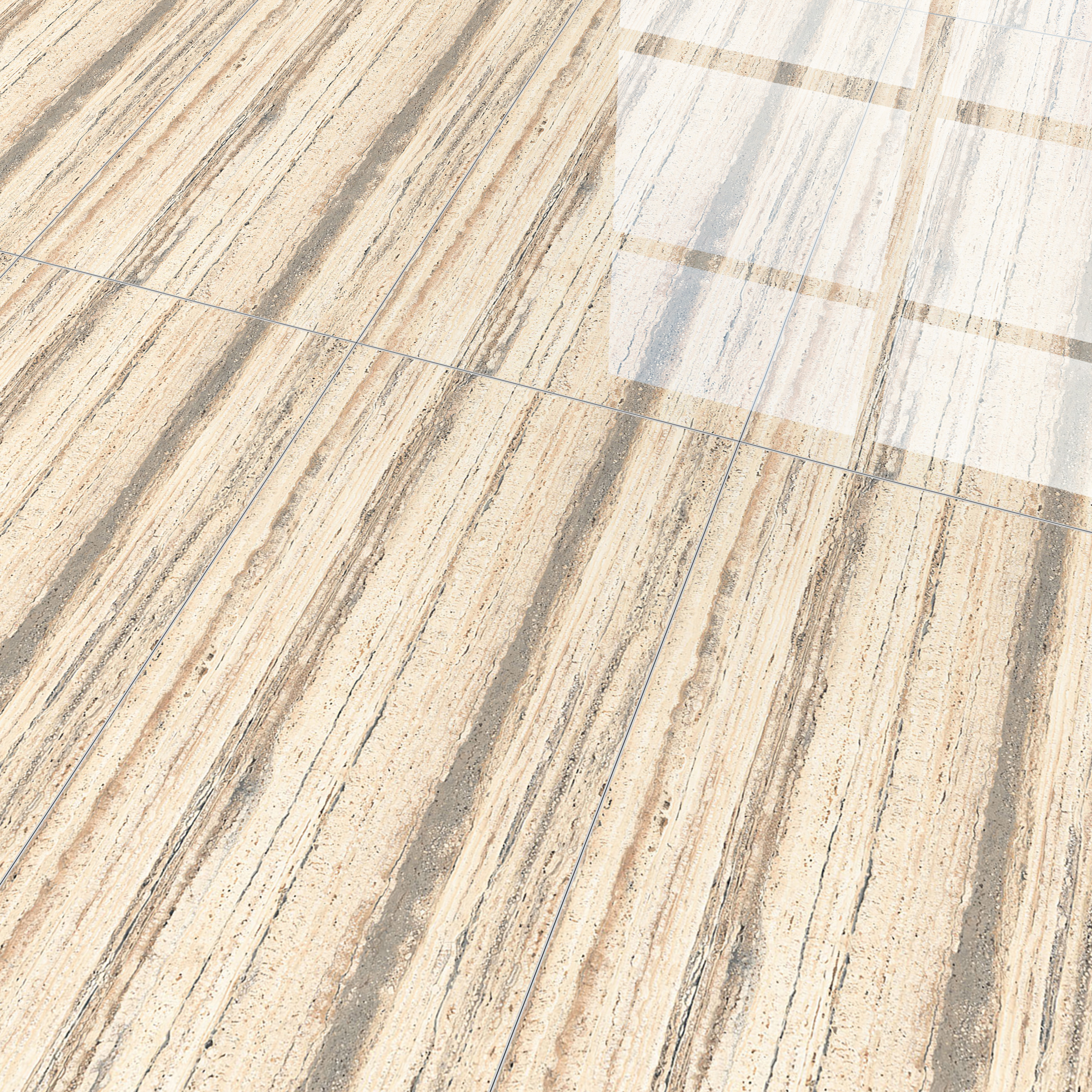 Marble Travertine Wall & Floor Tile TL 00825 Wheat Beige 4 ft x 2 ft Glossy Finish Vitrified Tile - 9 mm | Random Designs | Suitable for Living Room, Dining, Feature / Accent Walls