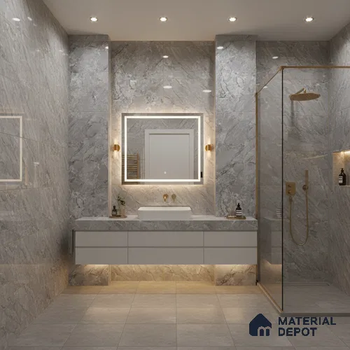 TL 00829 Fontana Silver 1200x600 mm Random Face Endless Glossy Finish Vitrified Wall & Floor Tile - 9 mm