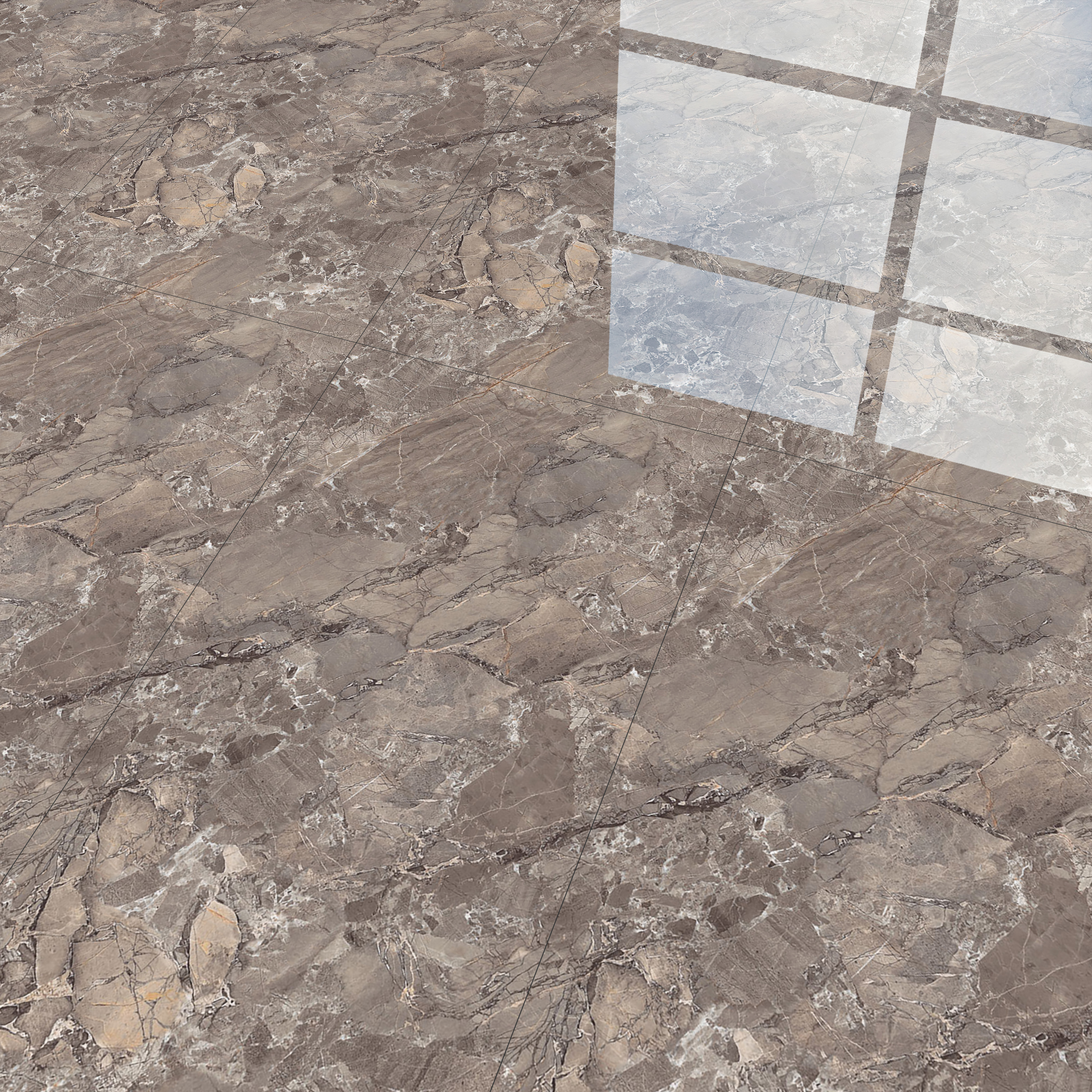 Marble Endless Emperador Wall & Floor Tile TL 00831 Mocha Brown 4 ft x 2 ft Glossy Finish Vitrified Tile - 9 mm | Random Designs | Suitable For Living Room, Bedroom, Dining