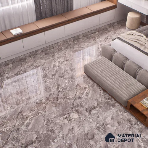 Marble Endless Emperador Wall & Floor Tile TL 00831 Mocha Brown 4 ft x 2 ft Glossy Finish Vitrified Tile - 9 mm | Random Designs | Suitable For Living Room, Bedroom, Dining