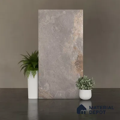 Stone Wall & Floor Tile TL 00832 B Grey 4 ft x 2 ft Matte Finish Vitrified Tile - 9 mm | Random Designs | Suitable for Living Room, Dining, Feature / Accent Walls