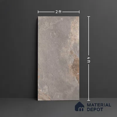 Stone Wall & Floor Tile TL 00832 B Grey 4 ft x 2 ft Matte Finish Vitrified Tile - 9 mm | Random Designs | Suitable for Living Room, Dining, Feature / Accent Walls