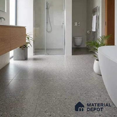 Terrazzo Floor & Wall Tile | TL 00848 Devon Gris | 4 ft x 2 ft Random Face Matte Finish Tile - 9 mm | Suitable For Living Room, Bedroom, Bathroom | Random Designs