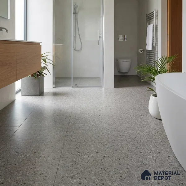 Terrazzo Floor & Wall Tile | TL 00848 Devon Gris | 4 ft x 2 ft Random Face Matte Finish Tile - 9 mm | Suitable For Living Room, Bedroom, Bathroom | Random Designs