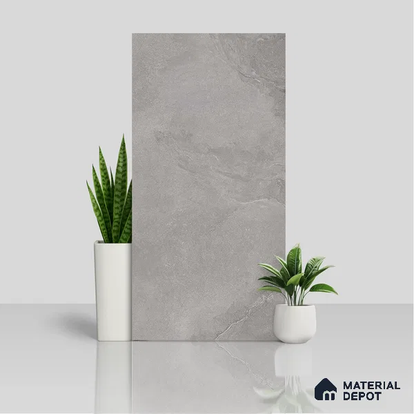 Cement Look Wall & Floor Matte Finish Grey Vitrified Tile | TL 00853 4 ft x 2 ft - 9 mm | Suitable For Living Room, Hall & Study