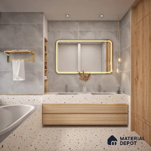 Cement Look Wall & Floor Matte Finish Grey Vitrified Tile | TL 00853 4 ft x 2 ft - 9 mm | Suitable For Living Room, Hall & Study