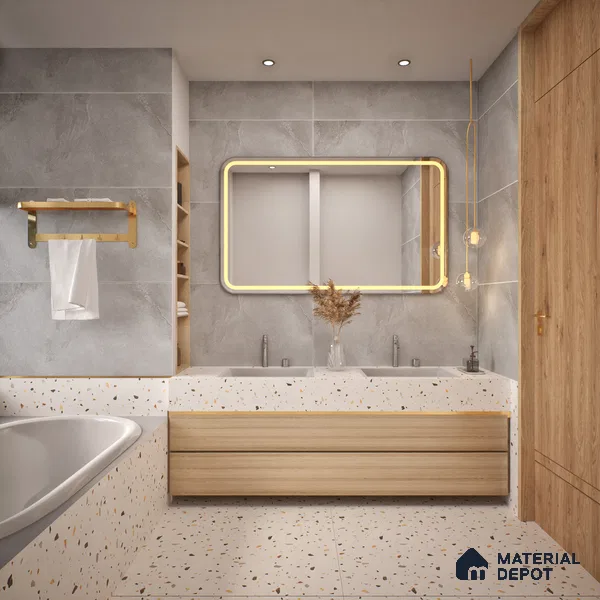 Cement Look Wall & Floor Matte Finish Grey Vitrified Tile | TL 00853 4 ft x 2 ft - 9 mm | Suitable For Living Room, Hall & Study