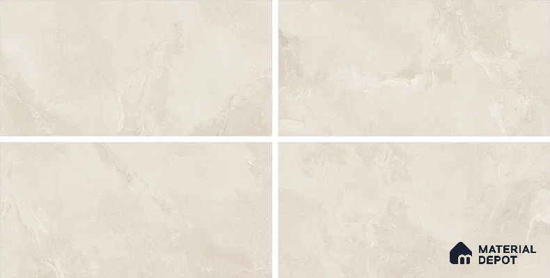 Cement Look Wall & Floor Matte Finish Almond Cream Vitrified Tile | TL 00855 4 ft x 2 ft - 9 mm | Suitable For Living Room, Hall & Study