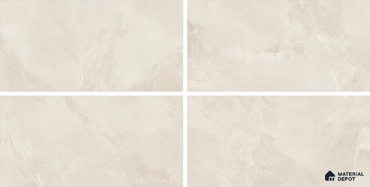 Cement Look Wall & Floor Matte Finish Almond Cream Vitrified Tile | TL 00855 4 ft x 2 ft - 9 mm | Suitable For Living Room, Hall & Study