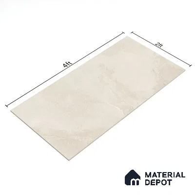 Cement Look Wall & Floor Matte Finish Almond Cream Vitrified Tile | TL 00855 4 ft x 2 ft - 9 mm | Suitable For Living Room, Hall & Study