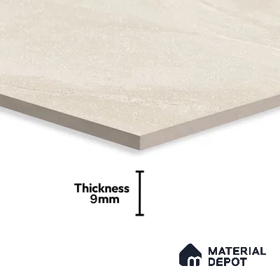 Cement Look Wall & Floor Matte Finish Almond Cream Vitrified Tile | TL 00855 4 ft x 2 ft - 9 mm | Suitable For Living Room, Hall & Study