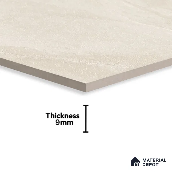 Cement Look Wall & Floor Matte Finish Almond Cream Vitrified Tile | TL 00855 4 ft x 2 ft - 9 mm | Suitable For Living Room, Hall & Study