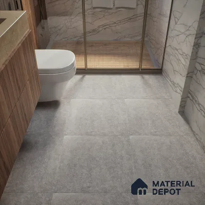 Stone Floor Tile TL 00863 Rock Grey 2 ft x 2 ft Matte Finish Vitrified Tile - 9 mm  | Suitable For Bathroom, Terrace & Balcony