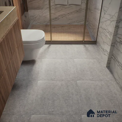 Stone Floor Tile TL 00863 Rock Grey 2 ft x 2 ft Matte Finish Vitrified Tile - 9 mm | Suitable For Bathroom, Terrace & Balcony