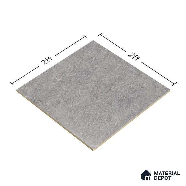 Stone Floor Tile TL 00863 Rock Grey 2 ft x 2 ft Matte Finish Vitrified Tile - 9 mm  | Suitable For Bathroom, Terrace & Balcony