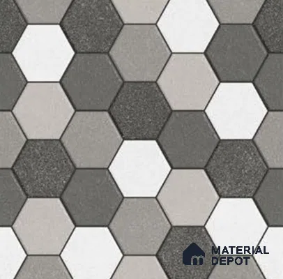 Parking Floor Tile TL 00872 B Black & Grey | 16 x 16 inch | Anti Skid Matte Finish Heavy Duty Vitrified Tile - 12 mm | Suitable For Outdoor, Terrace, Balcony | Pattern Alignment May Vary | 2-3 mm Spacer is Mandatory