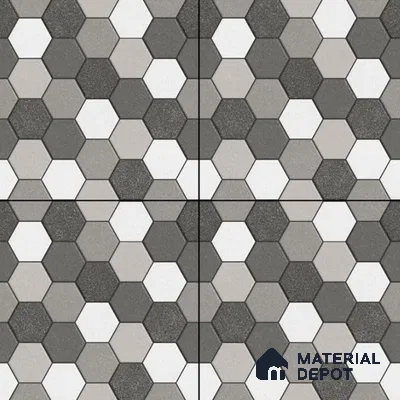Parking Floor Tile TL 00872 B Black & Grey | 16 x 16 inch | Anti Skid Matte Finish Heavy Duty Vitrified Tile - 12 mm | Suitable For Outdoor, Terrace, Balcony | Pattern Alignment May Vary | 2-3 mm Spacer is Mandatory