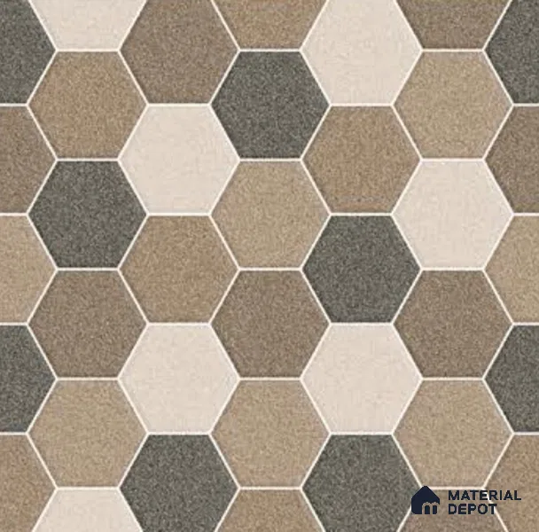 Parking Floor Tile TL 00872 C Beige & Cream | 16 x 16 inch | Anti Skid Matte Finish Heavy Duty Vitrified Tile - 12 mm | Suitable For Outdoor, Terrace, Balcony | Pattern Alignment May Vary | 2-3 mm Spacer is Mandatory