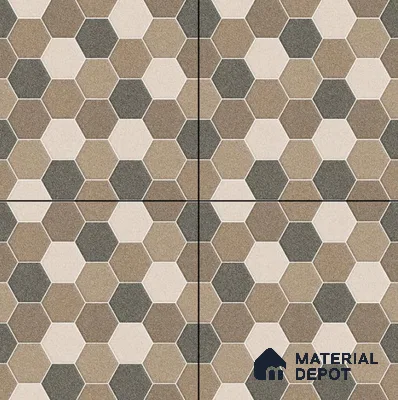 Parking Floor Tile TL 00872 C Beige & Cream | 16 x 16 inch | Anti Skid Matte Finish Heavy Duty Vitrified Tile - 12 mm | Suitable For Outdoor, Terrace, Balcony | Pattern Alignment May Vary | 2-3 mm Spacer is Mandatory