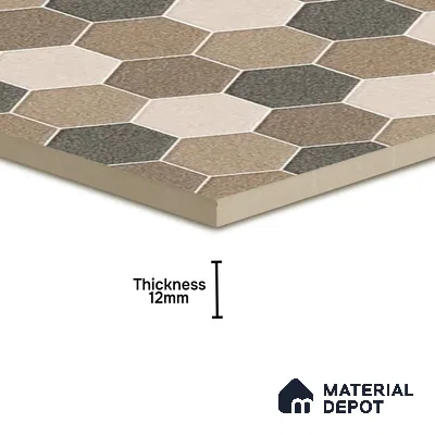 Parking Floor Tile TL 00872 C Beige & Cream | 16 x 16 inch | Anti Skid Matte Finish Heavy Duty Vitrified Tile - 12 mm | Suitable For Outdoor, Terrace, Balcony | Pattern Alignment May Vary | 2-3 mm Spacer is Mandatory