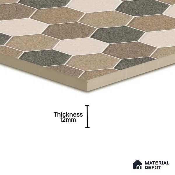 Parking Floor Tile TL 00872 C Beige & Cream | 16 x 16 inch | Anti Skid Matte Finish Heavy Duty Vitrified Tile - 12 mm | Suitable For Outdoor, Terrace, Balcony | Pattern Alignment May Vary | 2-3 mm Spacer is Mandatory