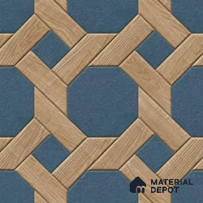 Parking Floor Tile TL 00873 Brown & Blue | 16 x 16 inch | Anti Skid Matte Finish Heavy Duty Vitrified Tile - 12 mm | Suitable For Outdoor, Terrace, Balcony | Pattern Alignment May Vary | 2-3 mm Spacer is Mandatory
