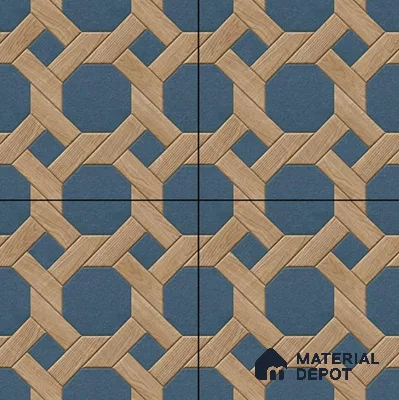 Parking Floor Tile TL 00873 Brown & Blue | 16 x 16 inch | Anti Skid Matte Finish Heavy Duty Vitrified Tile - 12 mm | Suitable For Outdoor, Terrace, Balcony | Pattern Alignment May Vary | 2-3 mm Spacer is Mandatory