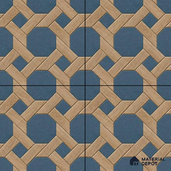Parking Floor Tile TL 00873 Brown & Blue | 16 x 16 inch | Anti Skid Matte Finish Heavy Duty Vitrified Tile - 12 mm | Suitable For Outdoor, Terrace, Balcony | Pattern Alignment May Vary | 2-3 mm Spacer is Mandatory