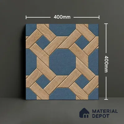 Parking Floor Tile TL 00873 Brown & Blue | 16 x 16 inch | Anti Skid Matte Finish Heavy Duty Vitrified Tile - 12 mm | Suitable For Outdoor, Terrace, Balcony | Pattern Alignment May Vary | 2-3 mm Spacer is Mandatory
