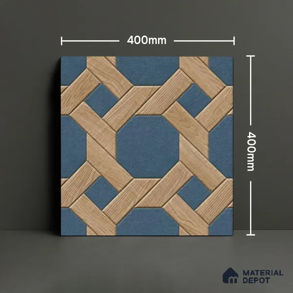 Parking Floor Tile TL 00873 Brown & Blue | 16 x 16 inch | Anti Skid Matte Finish Heavy Duty Vitrified Tile - 12 mm | Suitable For Outdoor, Terrace, Balcony | Pattern Alignment May Vary | 2-3 mm Spacer is Mandatory