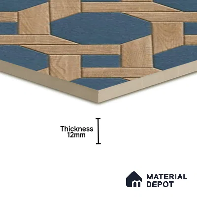 Parking Floor Tile TL 00873 Brown & Blue | 16 x 16 inch | Anti Skid Matte Finish Heavy Duty Vitrified Tile - 12 mm | Suitable For Outdoor, Terrace, Balcony | Pattern Alignment May Vary | 2-3 mm Spacer is Mandatory