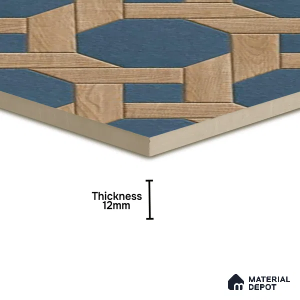 Parking Floor Tile TL 00873 Brown & Blue | 16 x 16 inch | Anti Skid Matte Finish Heavy Duty Vitrified Tile - 12 mm | Suitable For Outdoor, Terrace, Balcony | Pattern Alignment May Vary | 2-3 mm Spacer is Mandatory
