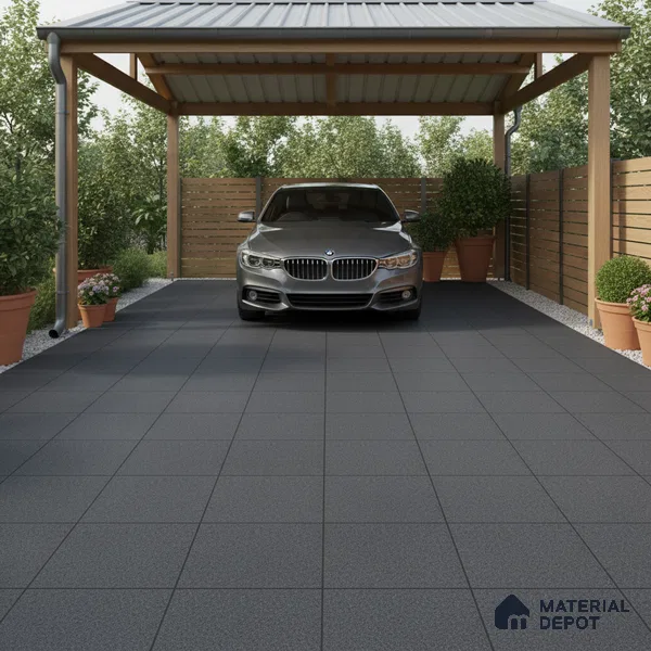 Parking Floor Tile TL 00875 B Grey 16 x 16 inch Matte Finish Heavy Duty Vitrified Tile - 12 mm | Pattern Alignment May Vary | 2-3 mm Spacer is Mandatory