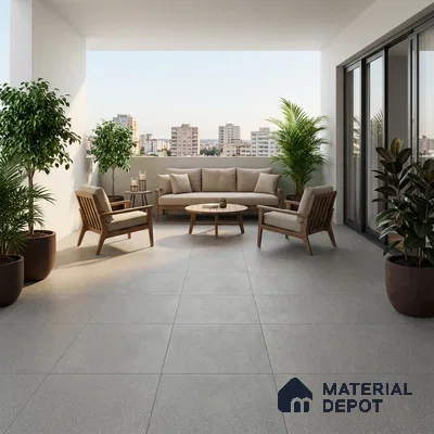 TL 00875 C Slate Grey 16 x 16 inch Matte Finish Heavy Duty Vitrified Parking Floor Tile - 12 mm | Pattern Alignment May Vary | 2-3 mm Spacer is Mandatory