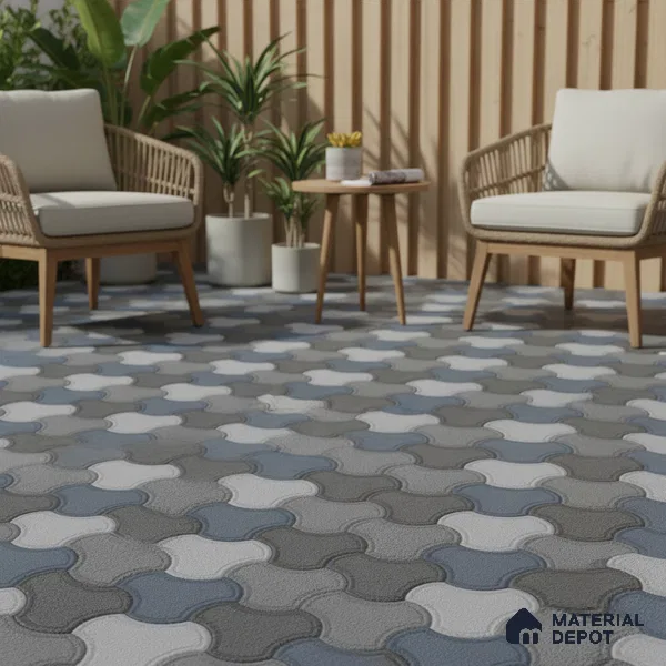 Parking Floor Tile TL 00876 B Smoky Grey | 16 x 16 inch | Anti Skid Matte Finish Heavy Duty Vitrified Tile - 12 mm | Suitable For Outdoor, Terrace, Balcony | Pattern Alignment May Vary | 2-3 mm Spacer is Mandatory