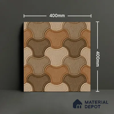 Parking Floor Tile TL 00876 A Chocolate Brown | 16 x 16 inch | Anti Skid Matte Finish Heavy Duty Vitrified Tile - 12 mm | Suitable For Outdoor, Terrace, Balcony | Pattern Alignment May Vary | 2-3 mm Spacer is Mandatory