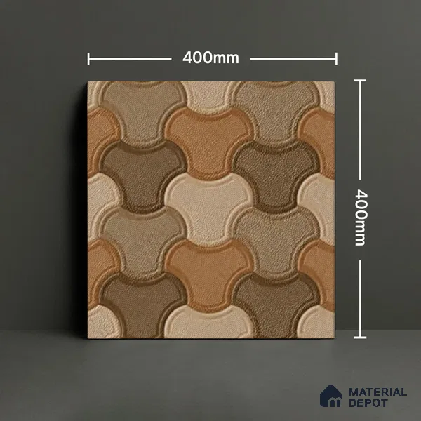 Parking Floor Tile TL 00876 A Chocolate Brown | 16 x 16 inch | Anti Skid Matte Finish Heavy Duty Vitrified Tile - 12 mm | Suitable For Outdoor, Terrace, Balcony | Pattern Alignment May Vary | 2-3 mm Spacer is Mandatory
