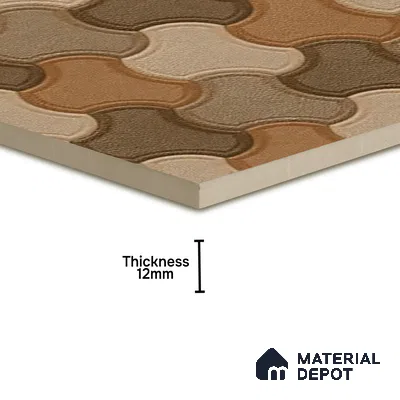 Parking Floor Tile TL 00876 A Chocolate Brown | 16 x 16 inch | Anti Skid Matte Finish Heavy Duty Vitrified Tile - 12 mm | Suitable For Outdoor, Terrace, Balcony | Pattern Alignment May Vary | 2-3 mm Spacer is Mandatory