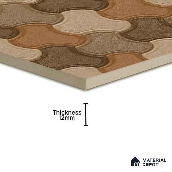 Parking Floor Tile TL 00876 A Chocolate Brown | 16 x 16 inch | Anti Skid Matte Finish Heavy Duty Vitrified Tile - 12 mm | Suitable For Outdoor, Terrace, Balcony | Pattern Alignment May Vary | 2-3 mm Spacer is Mandatory