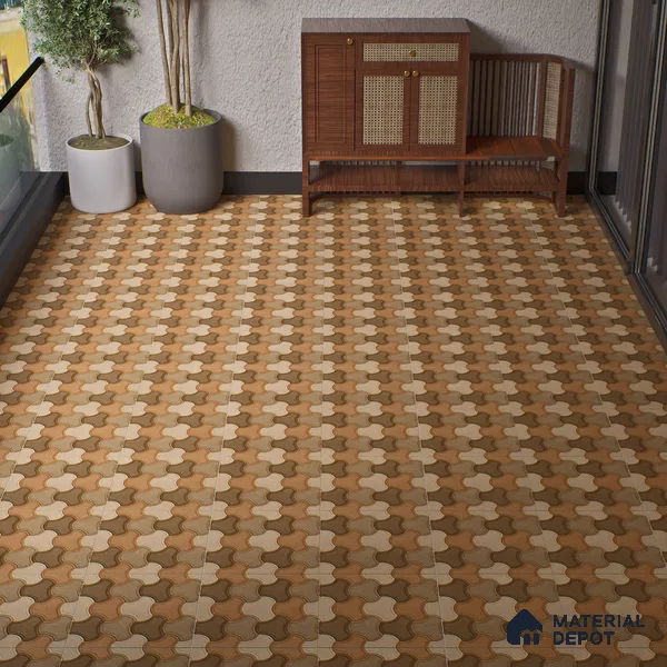 Parking Floor Tile TL 00876 A Chocolate Brown | 16 x 16 inch | Anti Skid Matte Finish Heavy Duty Vitrified Tile - 12 mm | Suitable For Outdoor, Terrace, Balcony | Pattern Alignment May Vary | 2-3 mm Spacer is Mandatory
