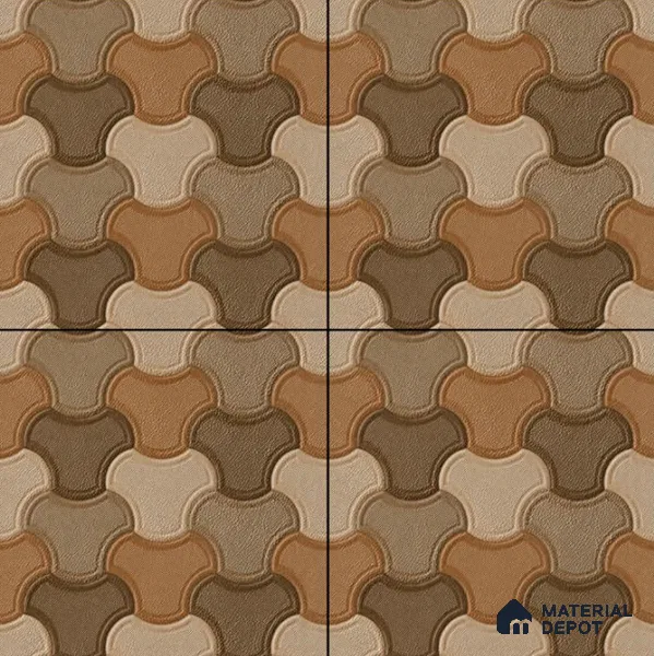 Parking Floor Tile TL 00876 A Chocolate Brown | 16 x 16 inch | Anti Skid Matte Finish Heavy Duty Vitrified Tile - 12 mm | Suitable For Outdoor, Terrace, Balcony | Pattern Alignment May Vary | 2-3 mm Spacer is Mandatory