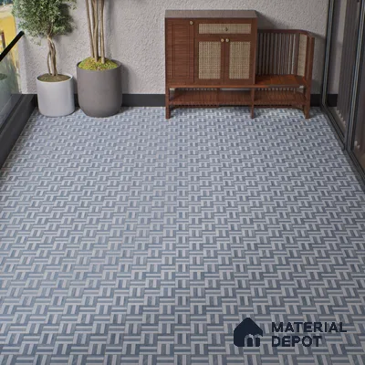 Parking Floor Tile TL 00879 B Foggy Grey | 16 x 16 inch | Anti Skid Matte Finish Heavy Duty Vitrified Tile - 12 mm | Suitable For High Traffic Areas, Terrace, Balcony | Pattern Alignment May Vary | 2-3 mm Spacer is Mandatory