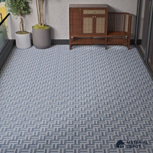 Parking Floor Tile TL 00879 B Foggy Grey | 16 x 16 inch | Anti Skid Matte Finish Heavy Duty Vitrified Tile - 12 mm | Suitable For High Traffic Areas, Terrace, Balcony | Pattern Alignment May Vary | 2-3 mm Spacer is Mandatory