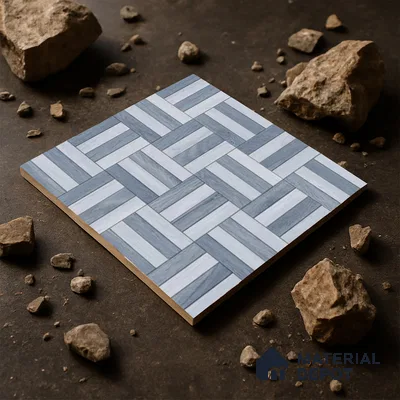 Parking Floor Tile TL 00879 B Foggy Grey | 16 x 16 inch | Anti Skid Matte Finish Heavy Duty Vitrified Tile - 12 mm | Suitable For High Traffic Areas, Terrace, Balcony | Pattern Alignment May Vary | 2-3 mm Spacer is Mandatory