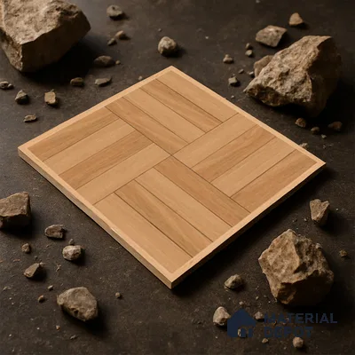 Parking Floor Tile TL 00880 Beige | 16 x 16 inch | Anti Slip Matte Finish Heavy Duty Vitrified Tile - 12 mm | Suitable For High Traffic Areas, Terrace, Balcony | Pattern Alignment May Vary | 2-3 mm Spacer is Mandatory