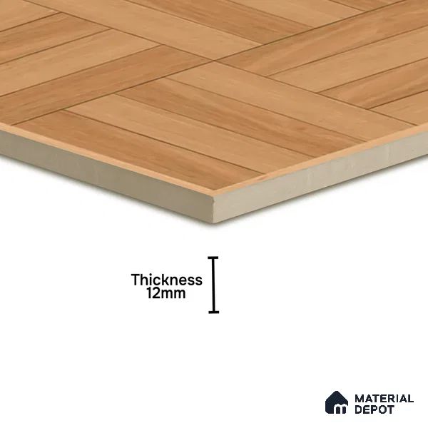 Parking Floor Tile TL 00880 Beige | 16 x 16 inch | Anti Slip Matte Finish Heavy Duty Vitrified Tile - 12 mm | Suitable For High Traffic Areas, Terrace, Balcony | Pattern Alignment May Vary | 2-3 mm Spacer is Mandatory